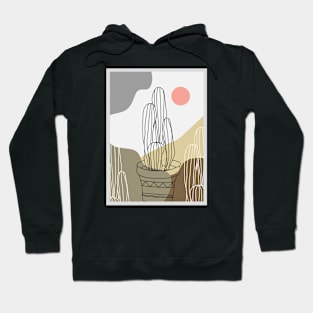 Abstract Desert Cactus Minimalist Art Hoodie